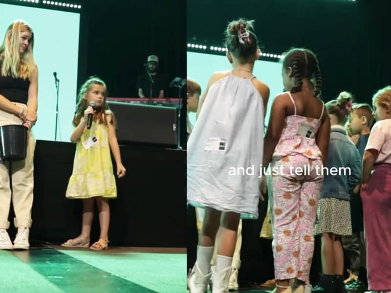 Little girl pray for the lonely kids